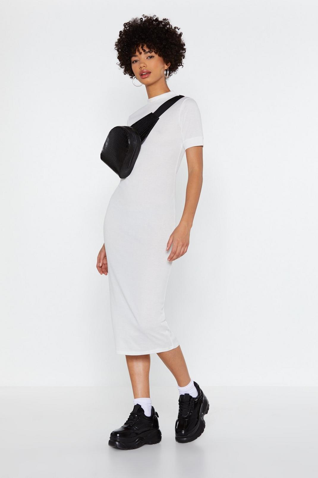 High Neck to Differ Midi Dress image number 1