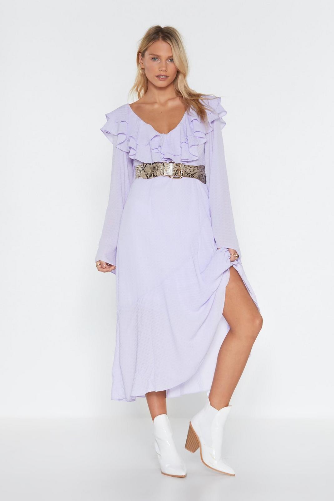 When the Going Gets Tough Ruffle Midi Dress image number 1