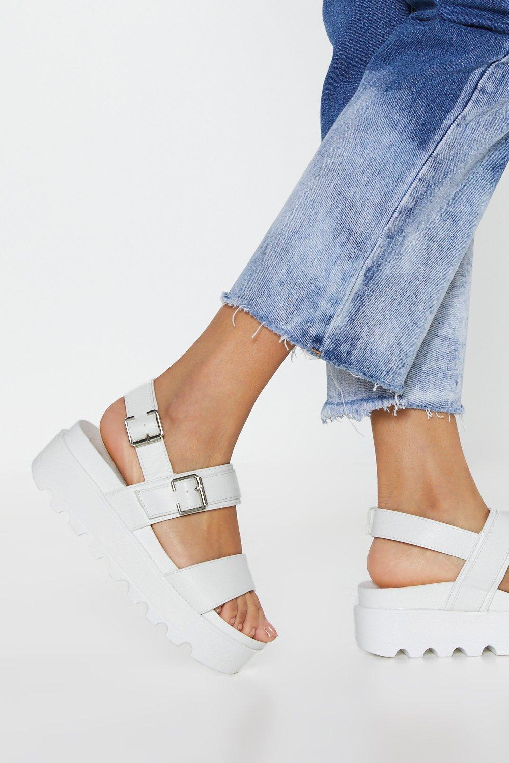 nasty gal black platform sandals