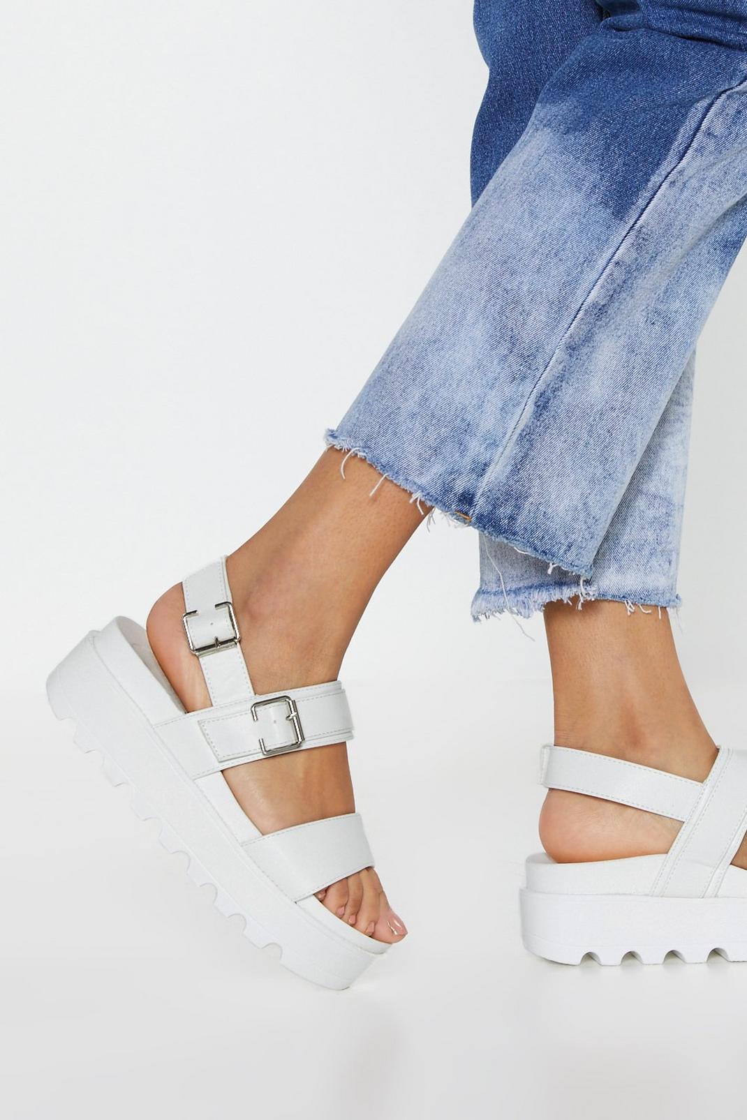 Faux Leather Platform Cleated Sandals image number 1