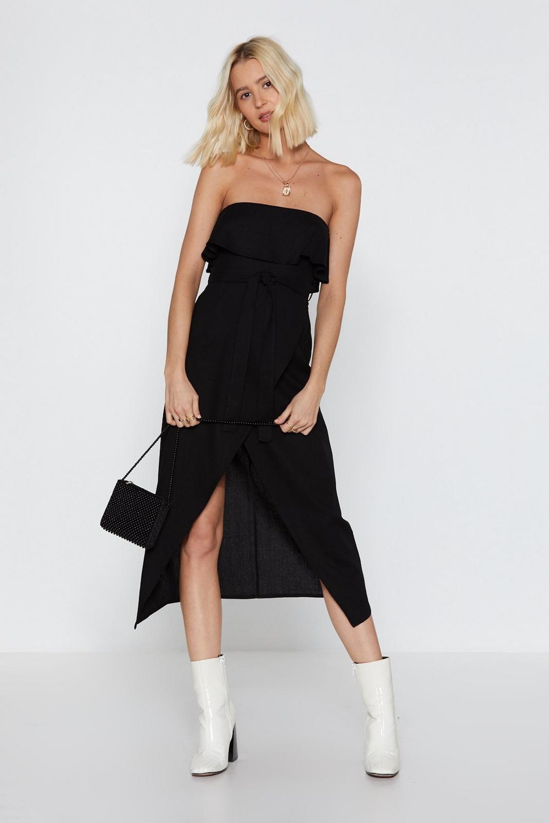 Oh Give Off-the-Shoulder Ruffle Midi Dress image number 1