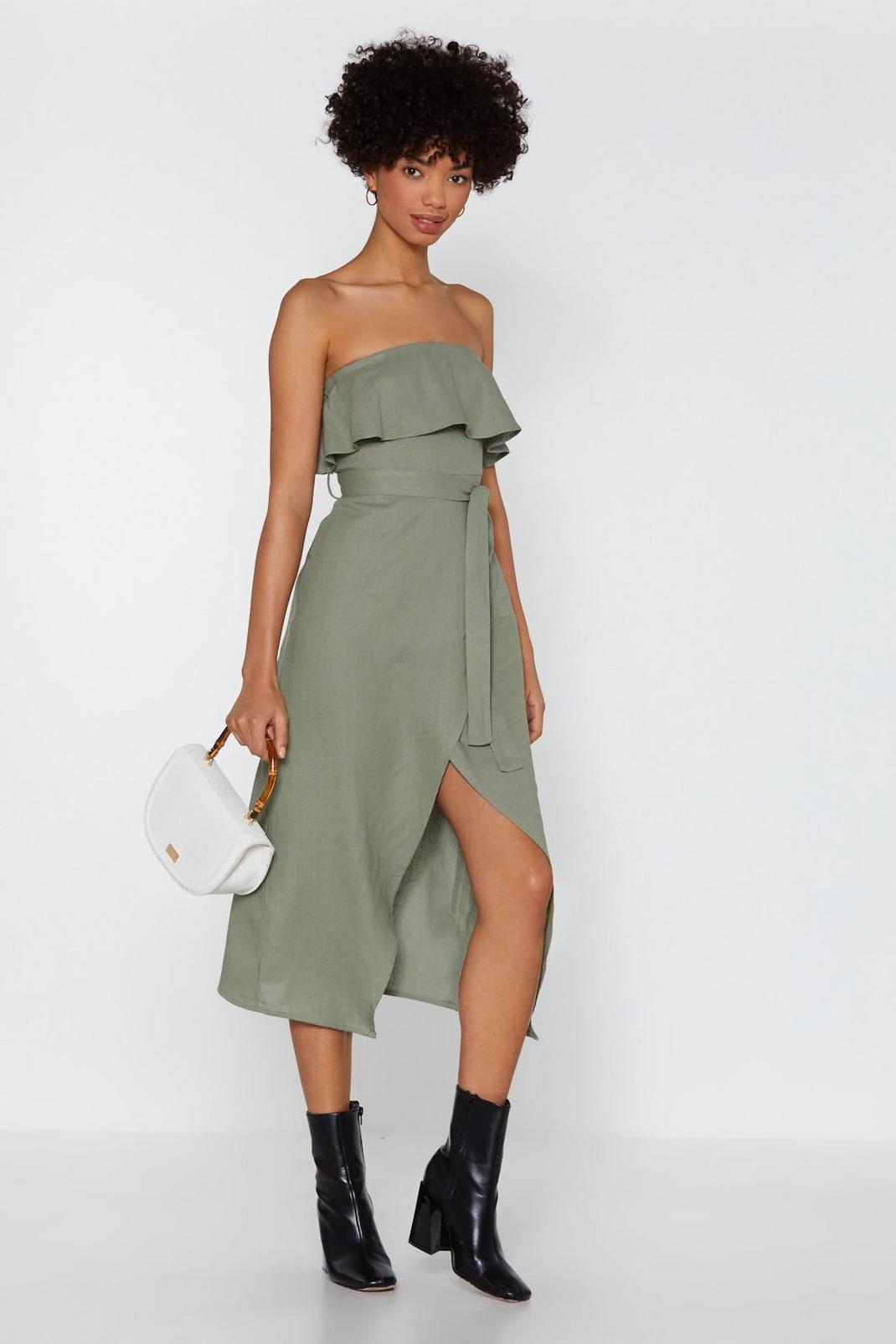Oh Give Off-the-Shoulder Ruffle Midi Dress image number 1