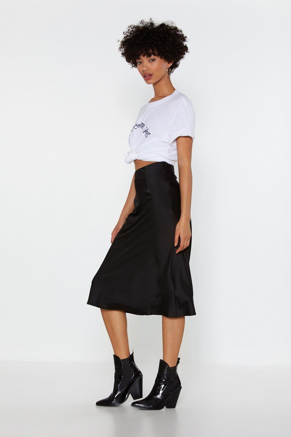 Black midi shop skirt nasty gal