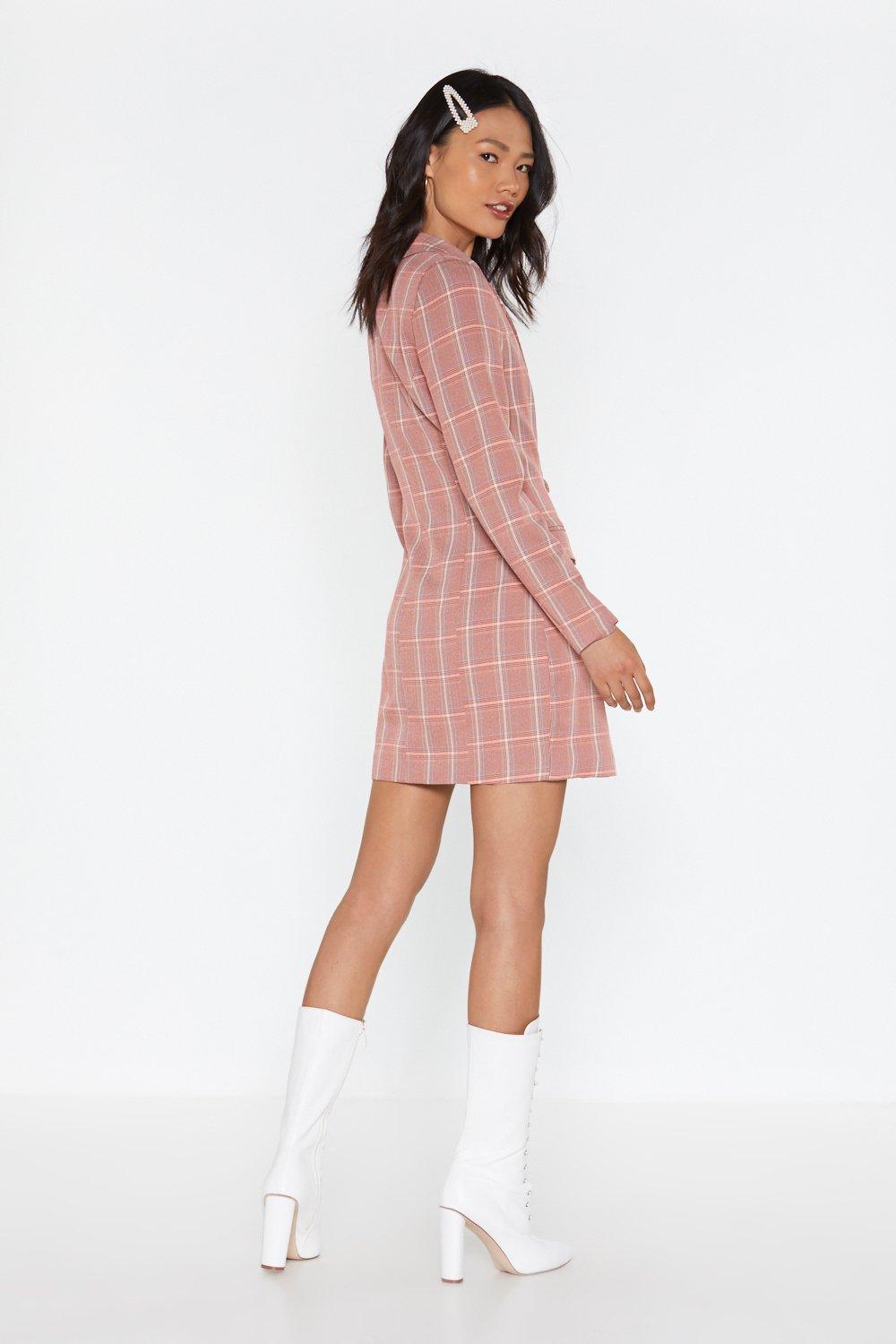 Plaid Influence Mini Blazer Dress | Nasty Gal