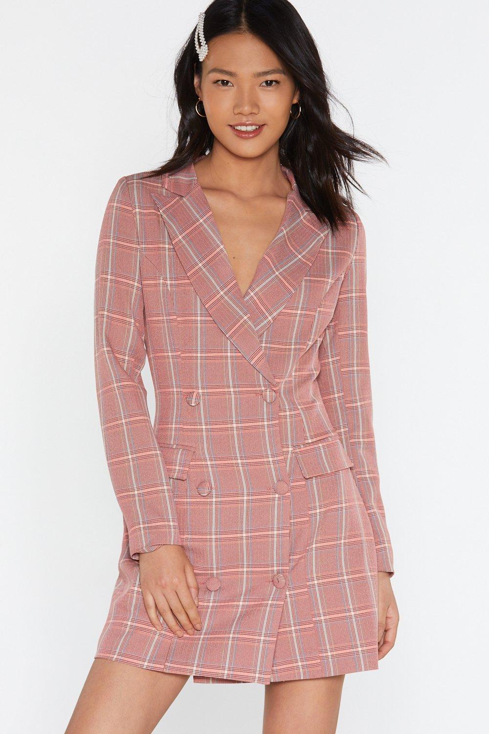 Plaid Influence Mini Blazer Dress | Nasty Gal