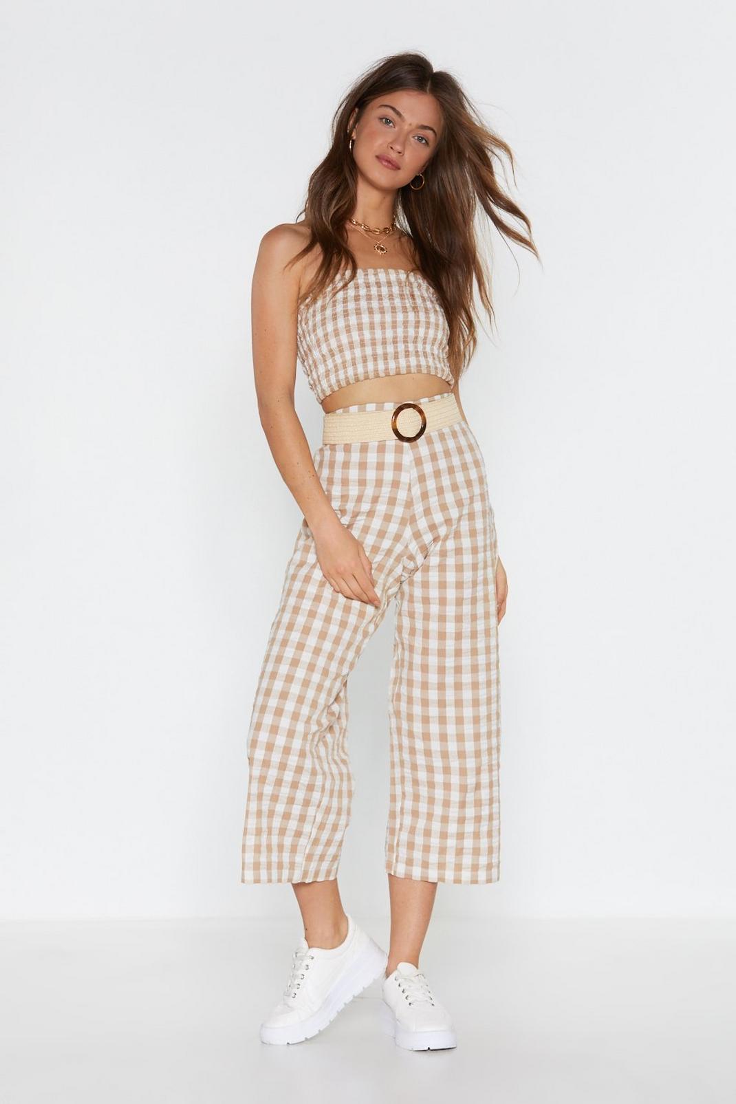 Gingham Over Cotton Culottes image number 1
