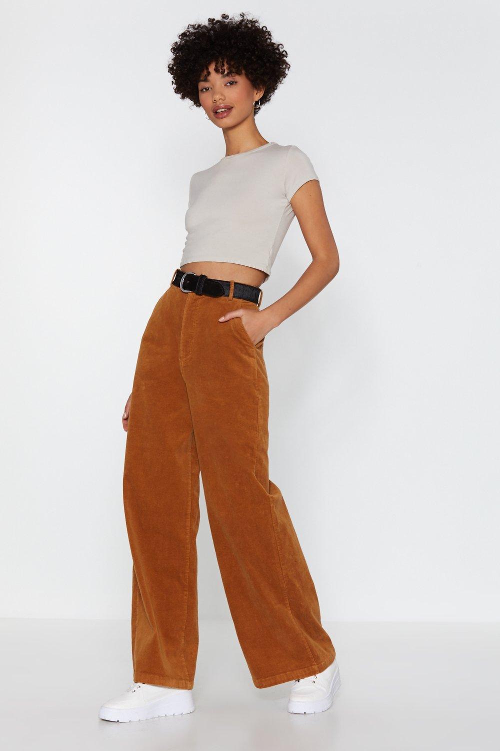 cord wide leg trousers