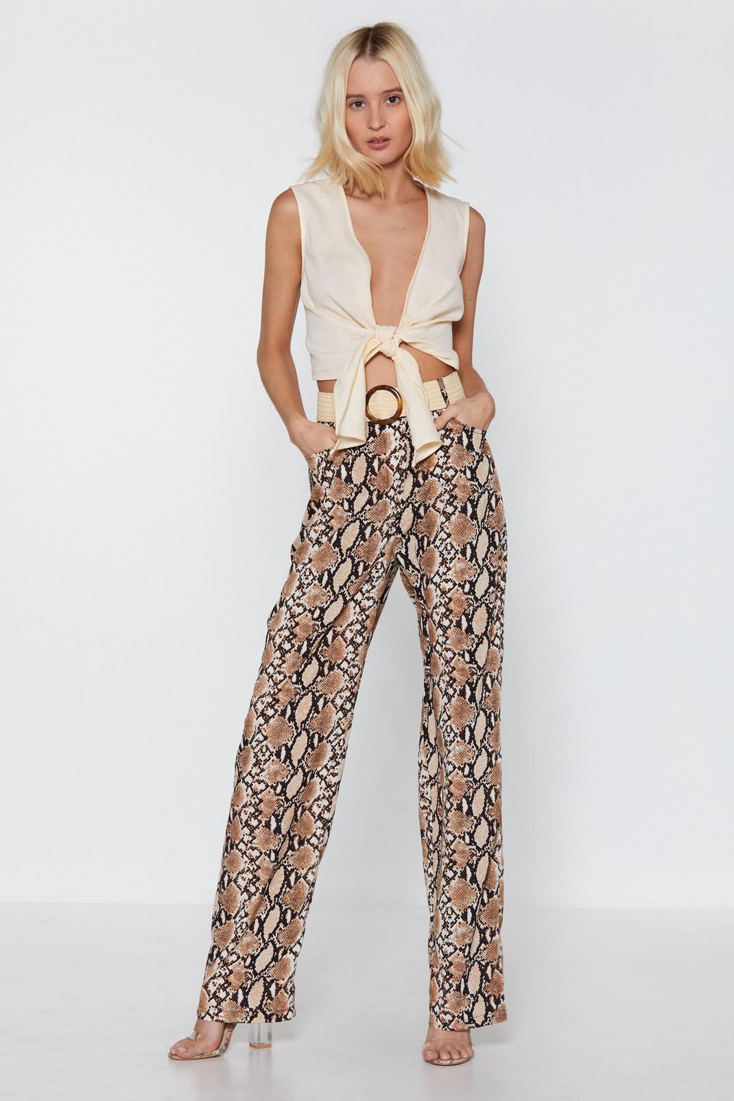 Snake Yourself At Home Wide-Leg Pants image number 1