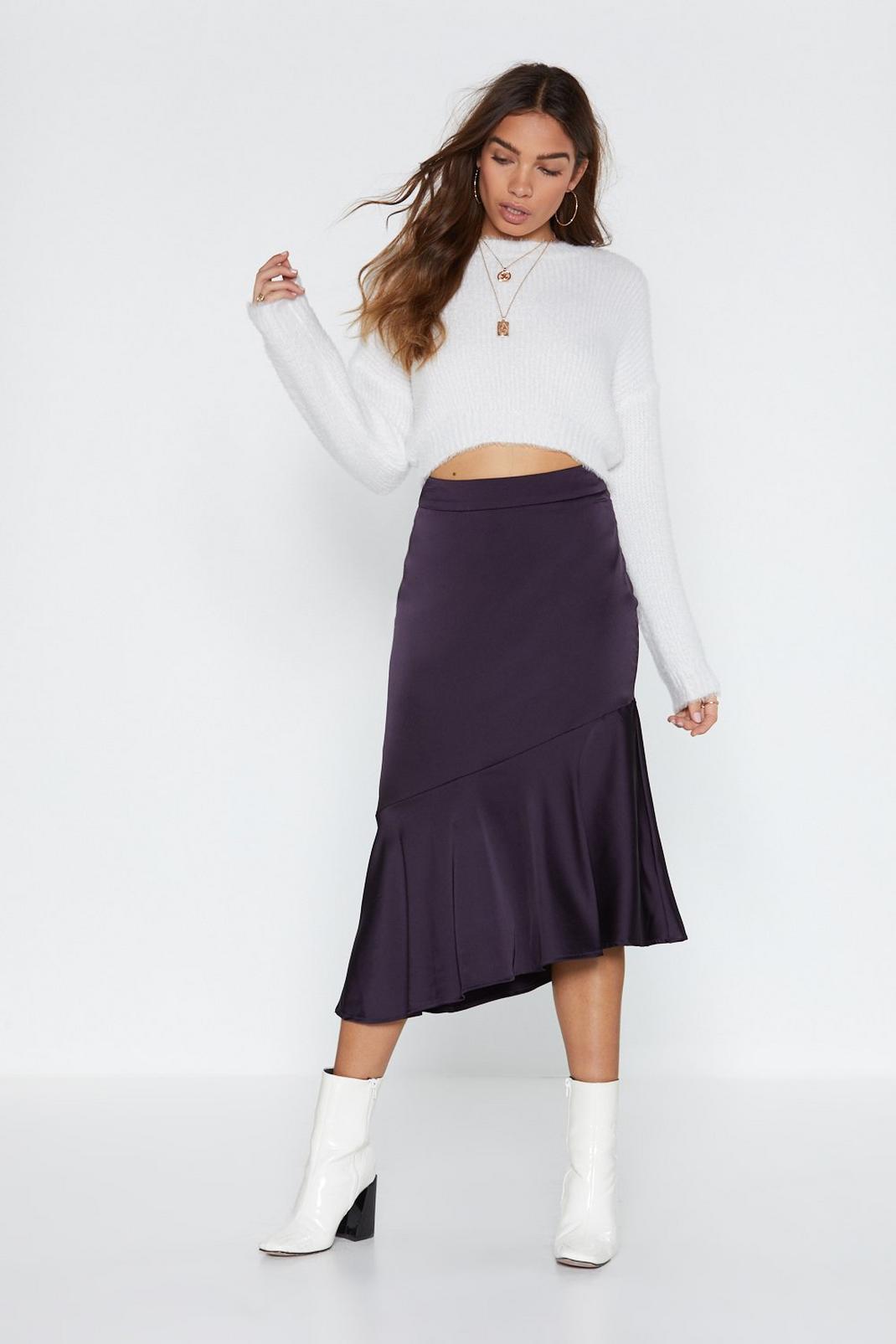 Tall Tails Satin Midi Skirt image number 1
