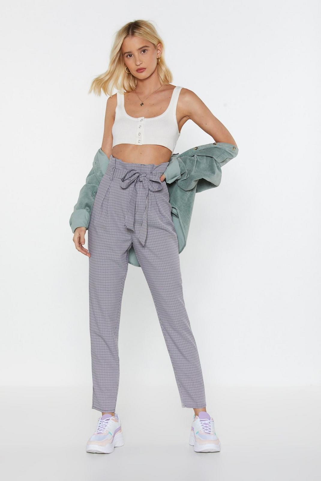 Check In High-Waisted Paperbag Pants image number 1
