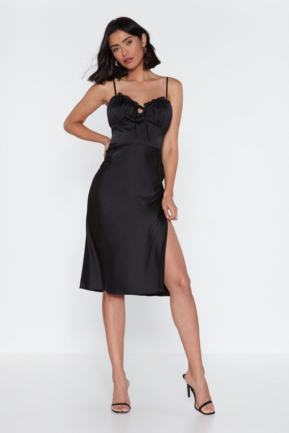 bustier satin dress