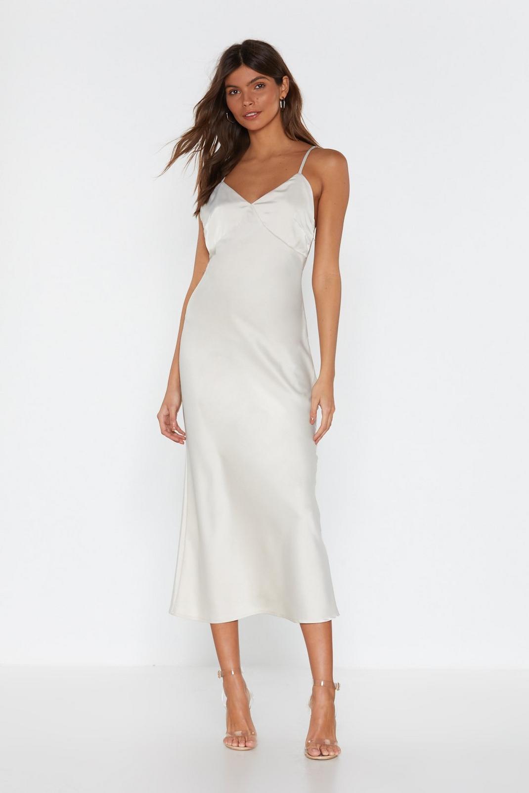 Go With the Low Satin Midi Dress image number 1