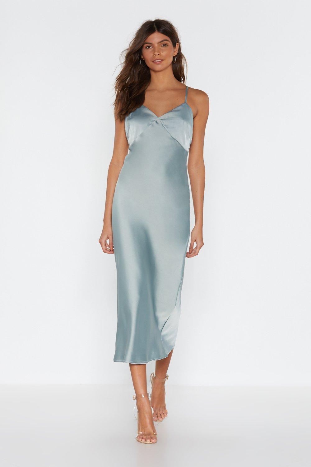 nasty gal satin midi dress