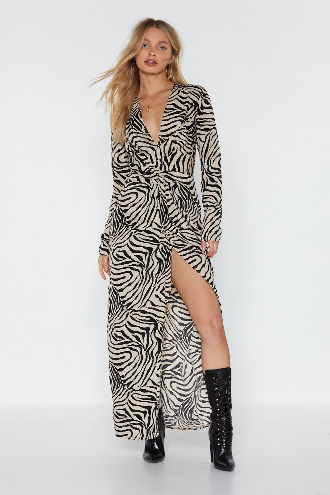 Don't Get It Twisted Zebra Maxi Dress image number 1