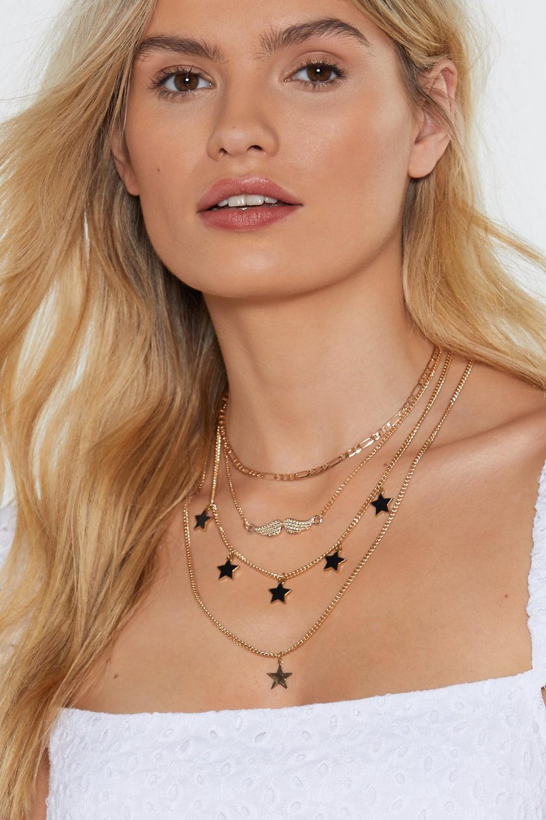 Dainty Multi Layer Star Necklace image number 1