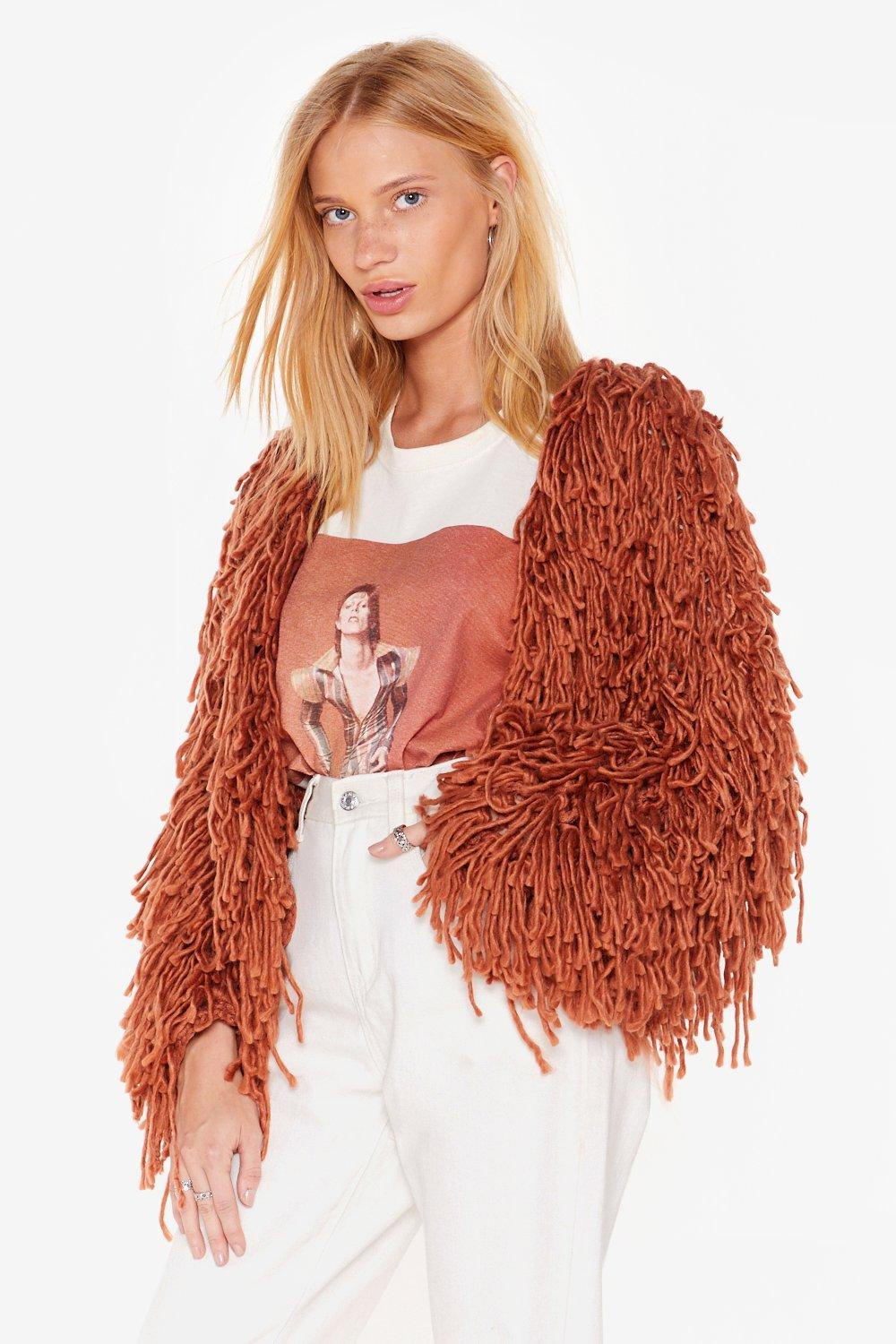 Shaggy clearance long cardigan