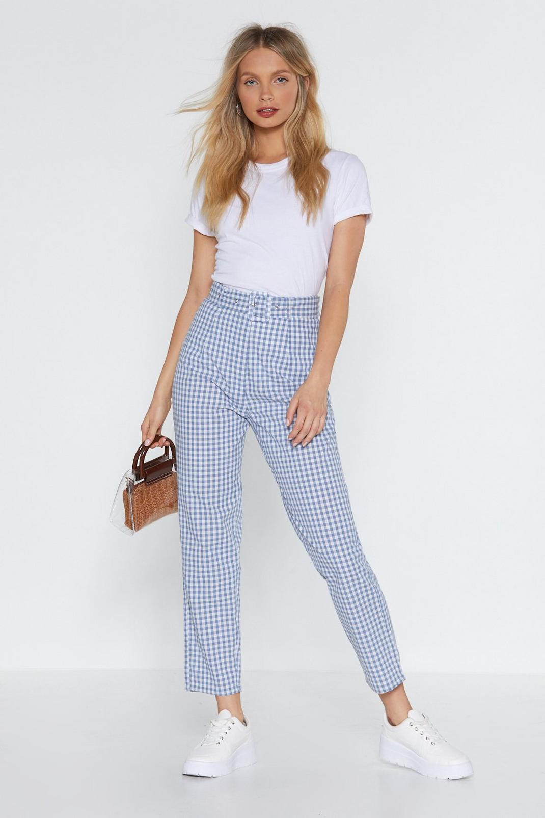 Square One Gingham Tapered Pants image number 1
