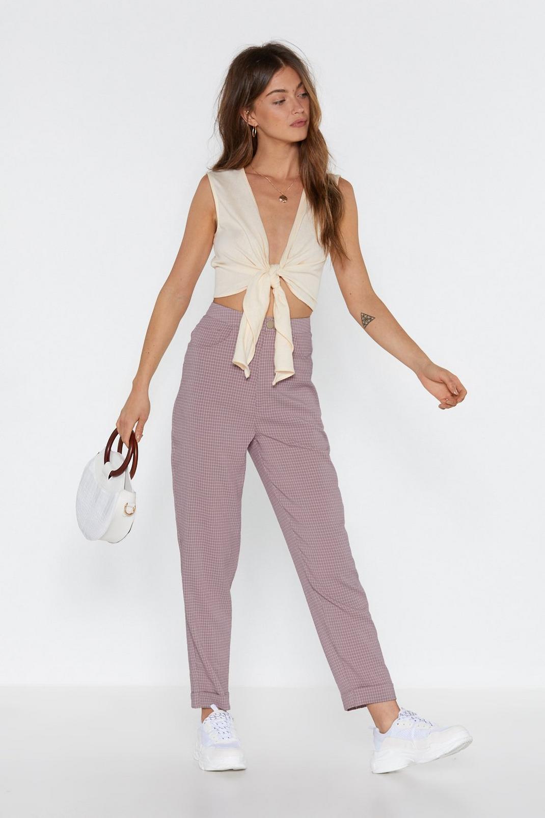 Check Out High-Waisted Tapered Pants image number 1