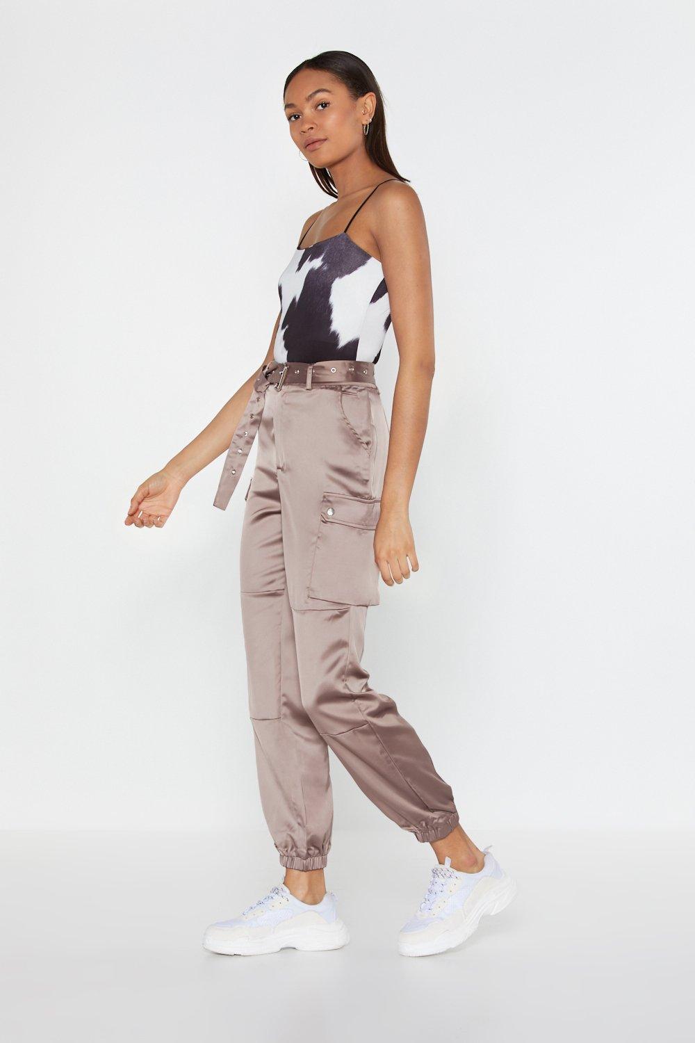 satin cargo pants
