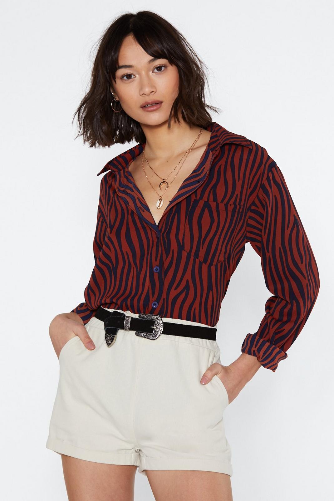 Herd So Much About You Zebra Relaxed Shirt image number 1