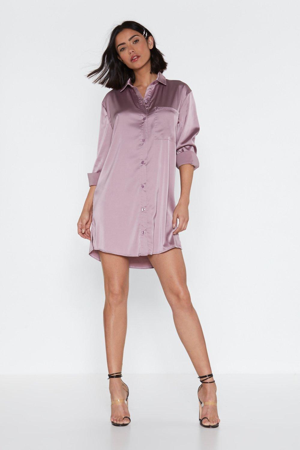 next satin shirt dress