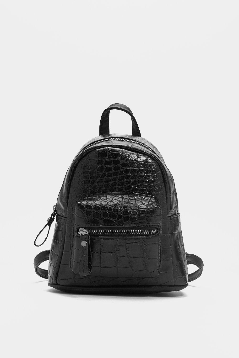 Black croc backpack new arrivals