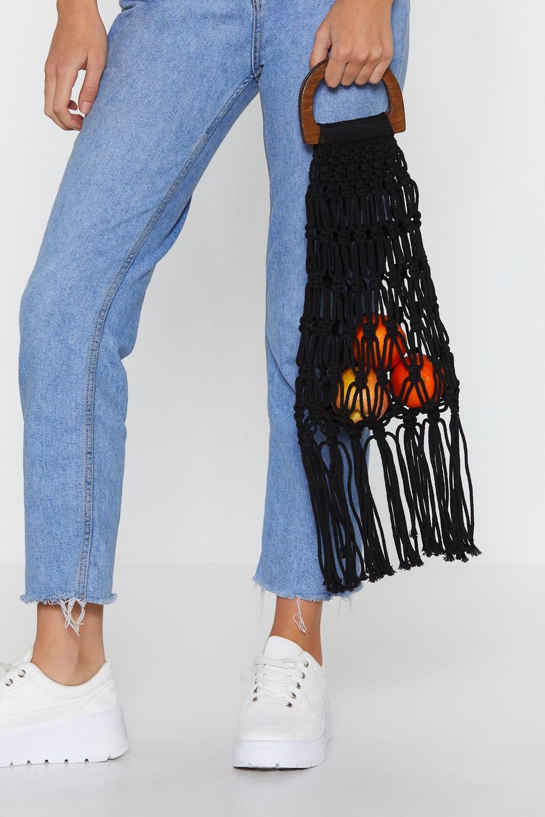 WANT Caught You Crochet Tassel Bag image number 1