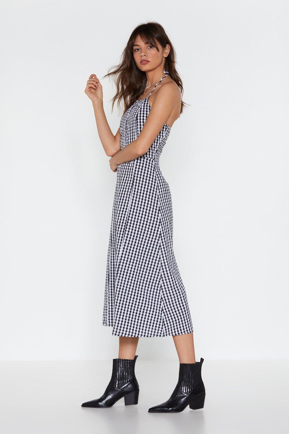 Gingham halter dress hotsell