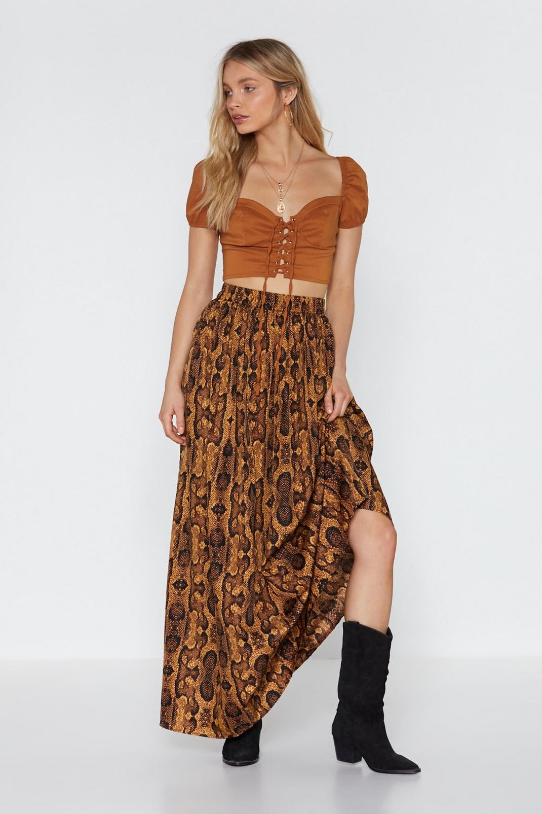 Snake It Extra High-Waisted Maxi Skirt image number 1