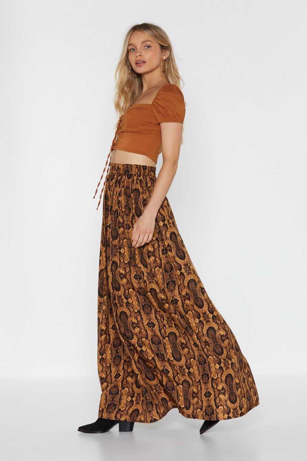 Snake best sale maxi skirt