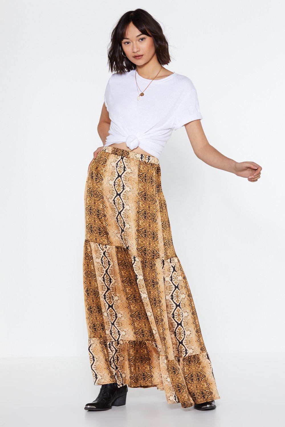 snake maxi skirt