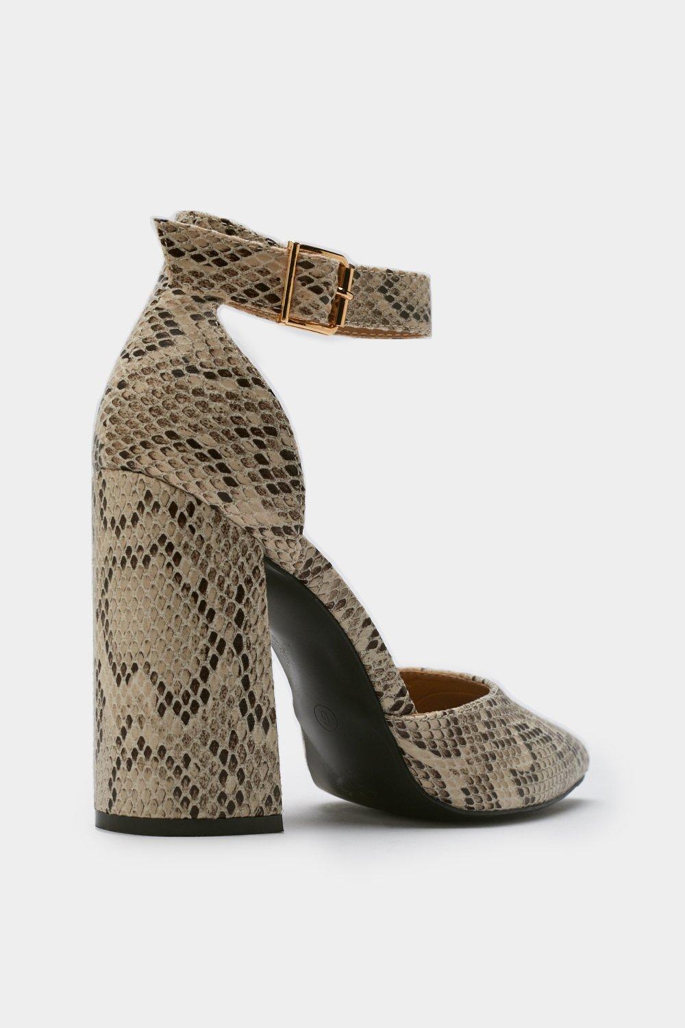 Snake hot sale ankle heels