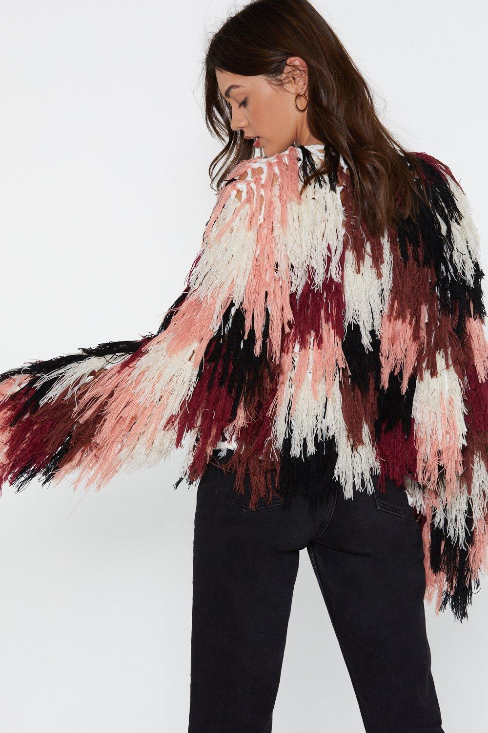 Shaggy cardigan hotsell multi coloured