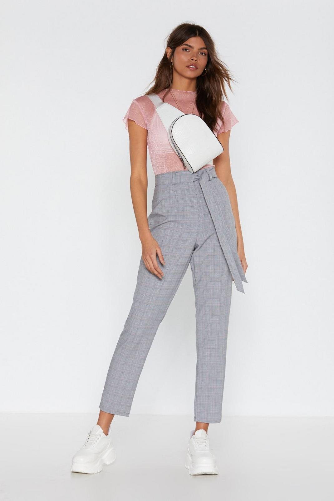 Checked Out Tapered Pants image number 1