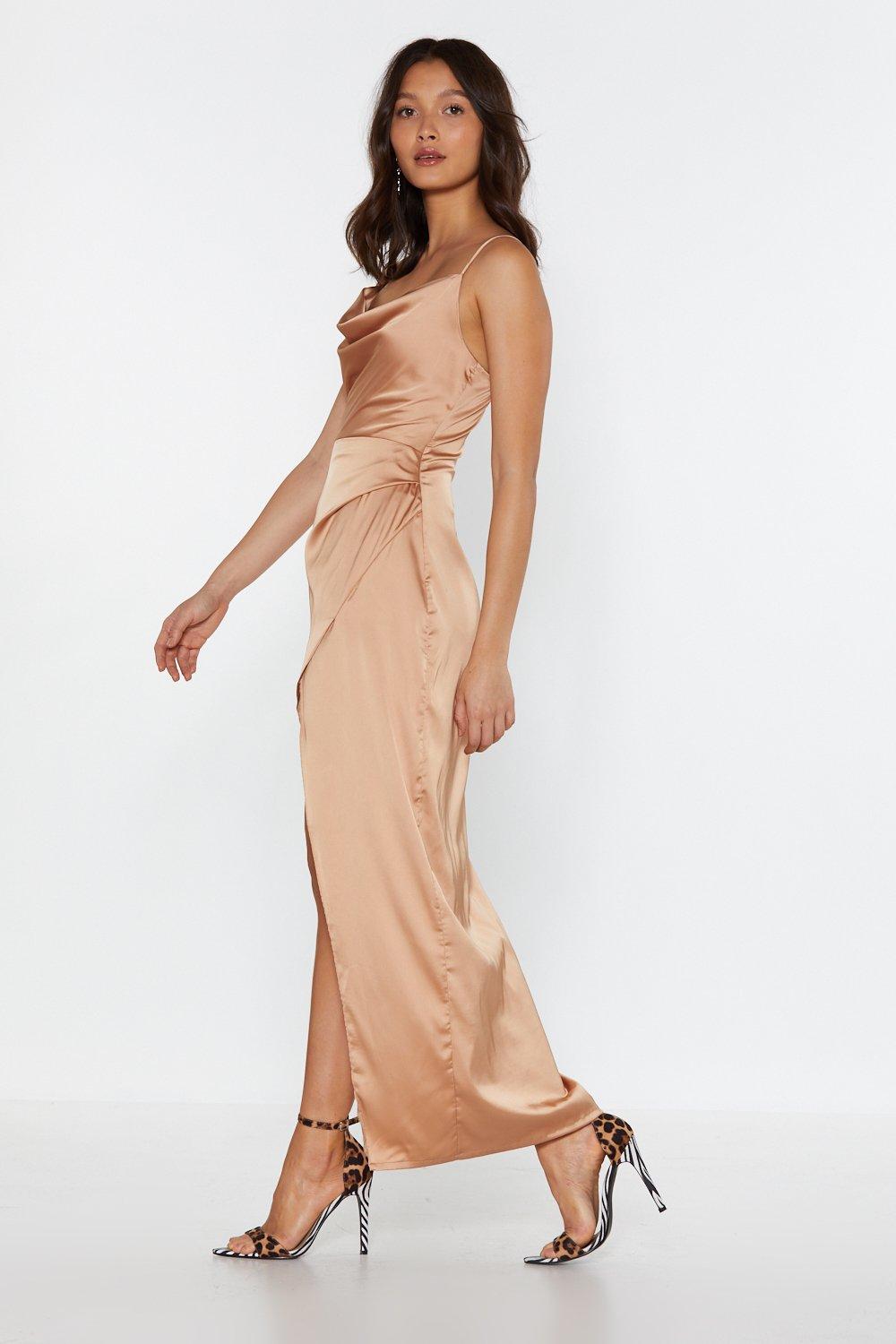 Cowl play satin dress nasty gal best sale