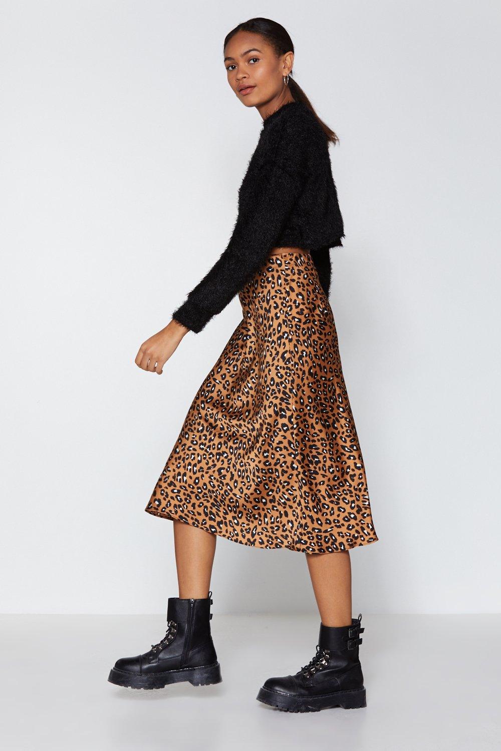 leopard midi skirt