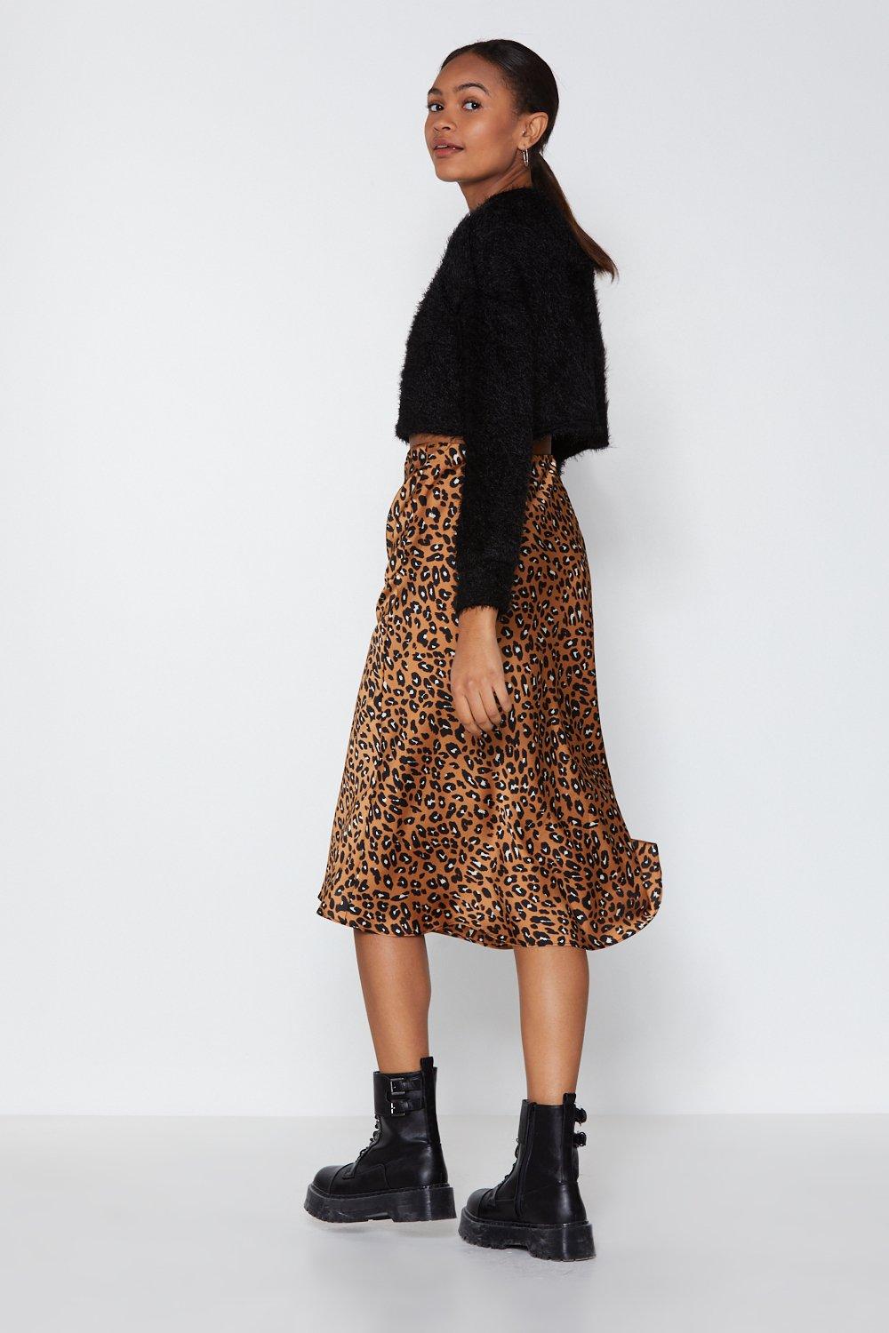 Nasty gal leopard on sale print wrap skirt