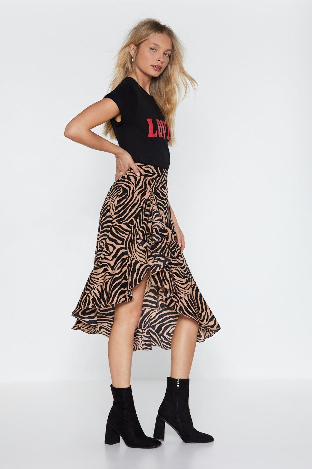 Nasty gal zebra print skirt hotsell