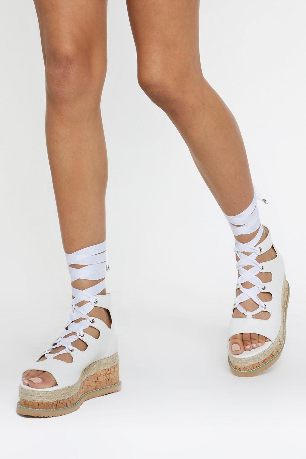 Ghillie Lace Up Cork Flatform Sandal image number 1