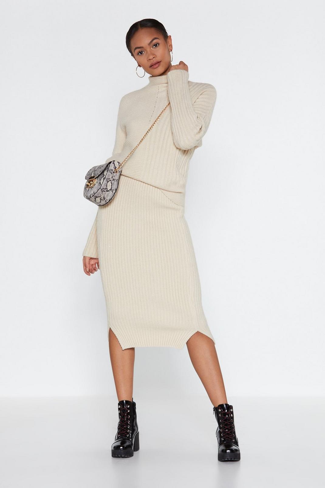 Game Set High Neck Sweater and Midi Skirt Set image number 1