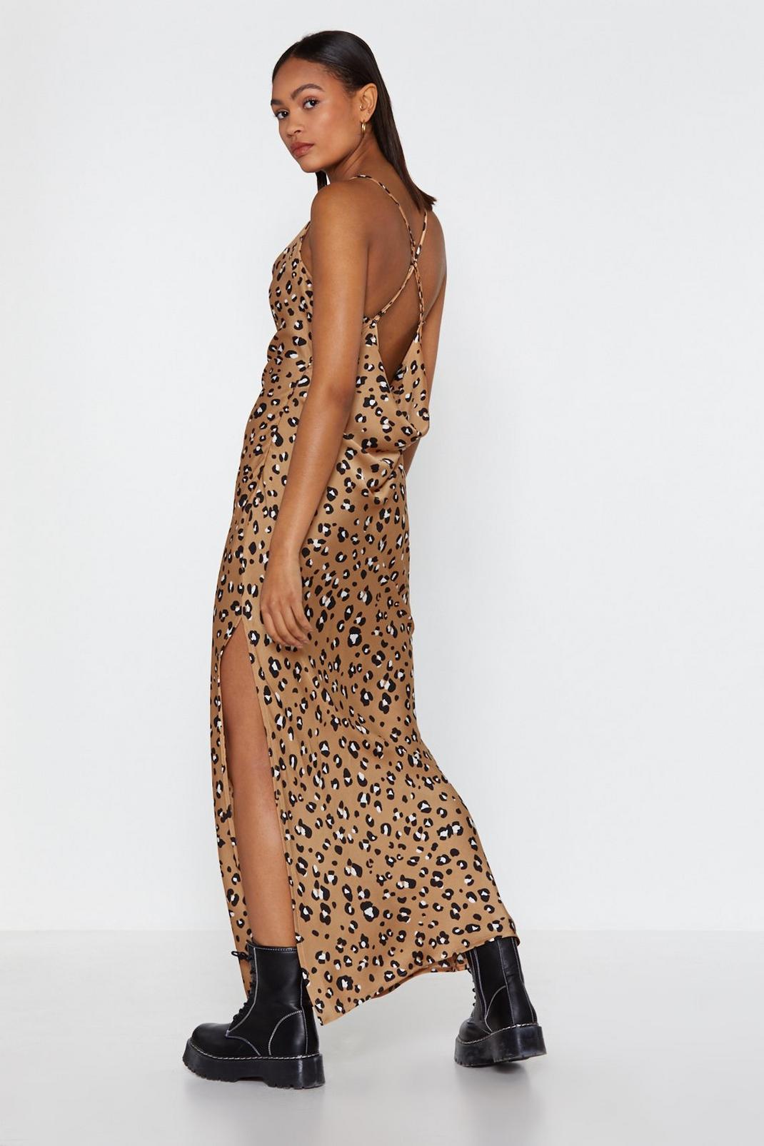 Lemme Cowl Back to You Leopard Dress image number 1