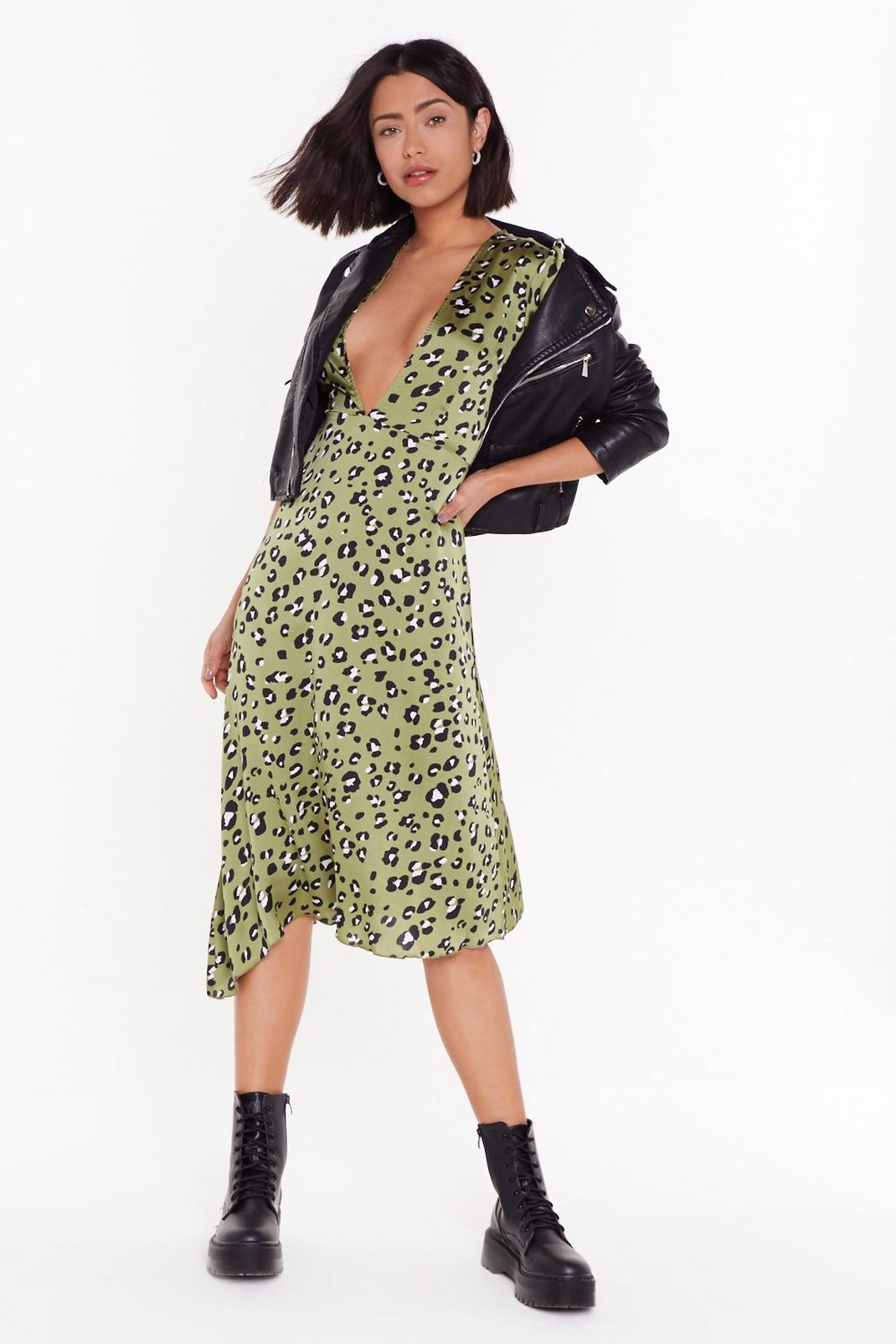 Sleek You Out Leopard Midi Dress image number 1
