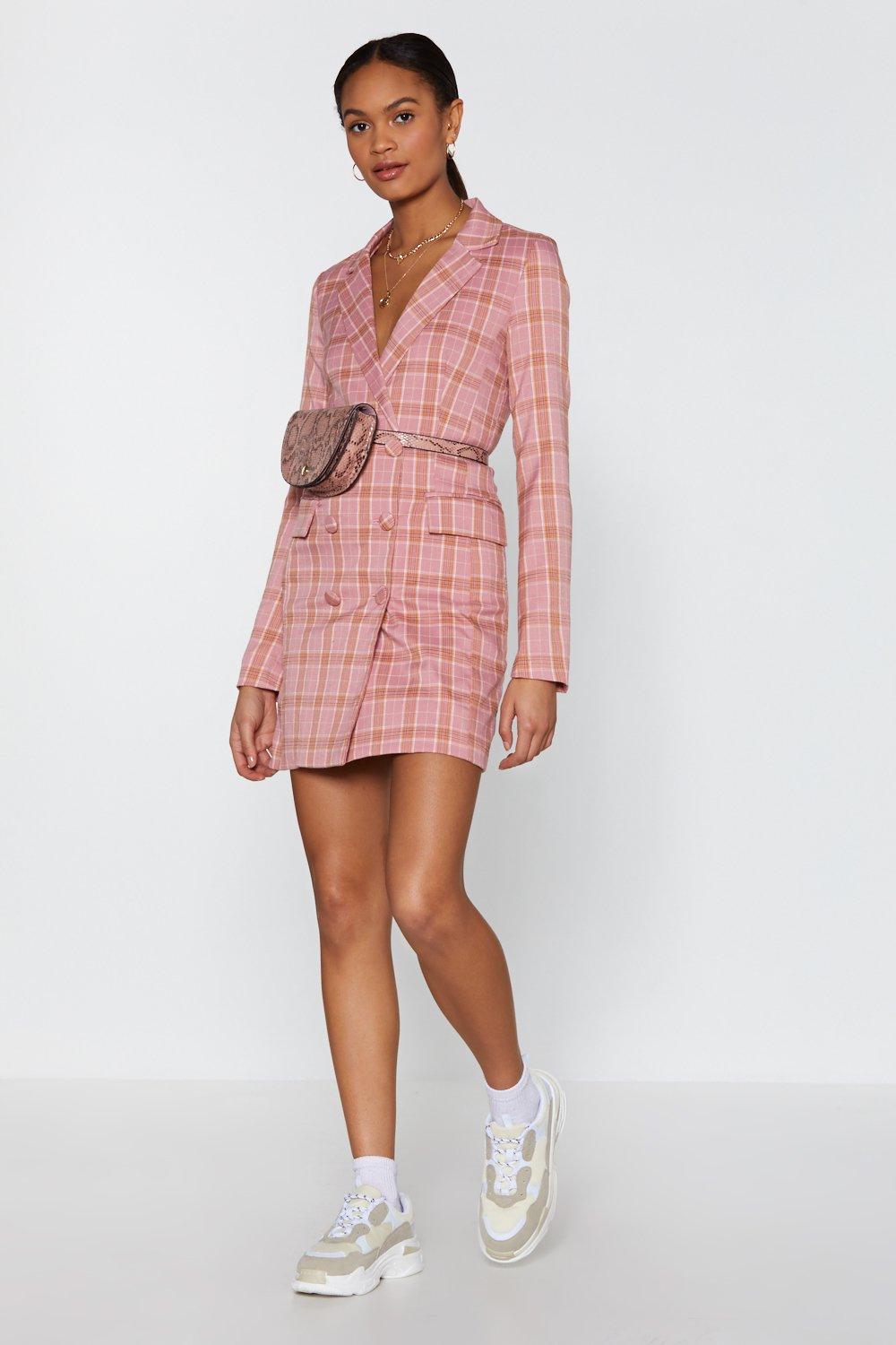 tartan blazer dress