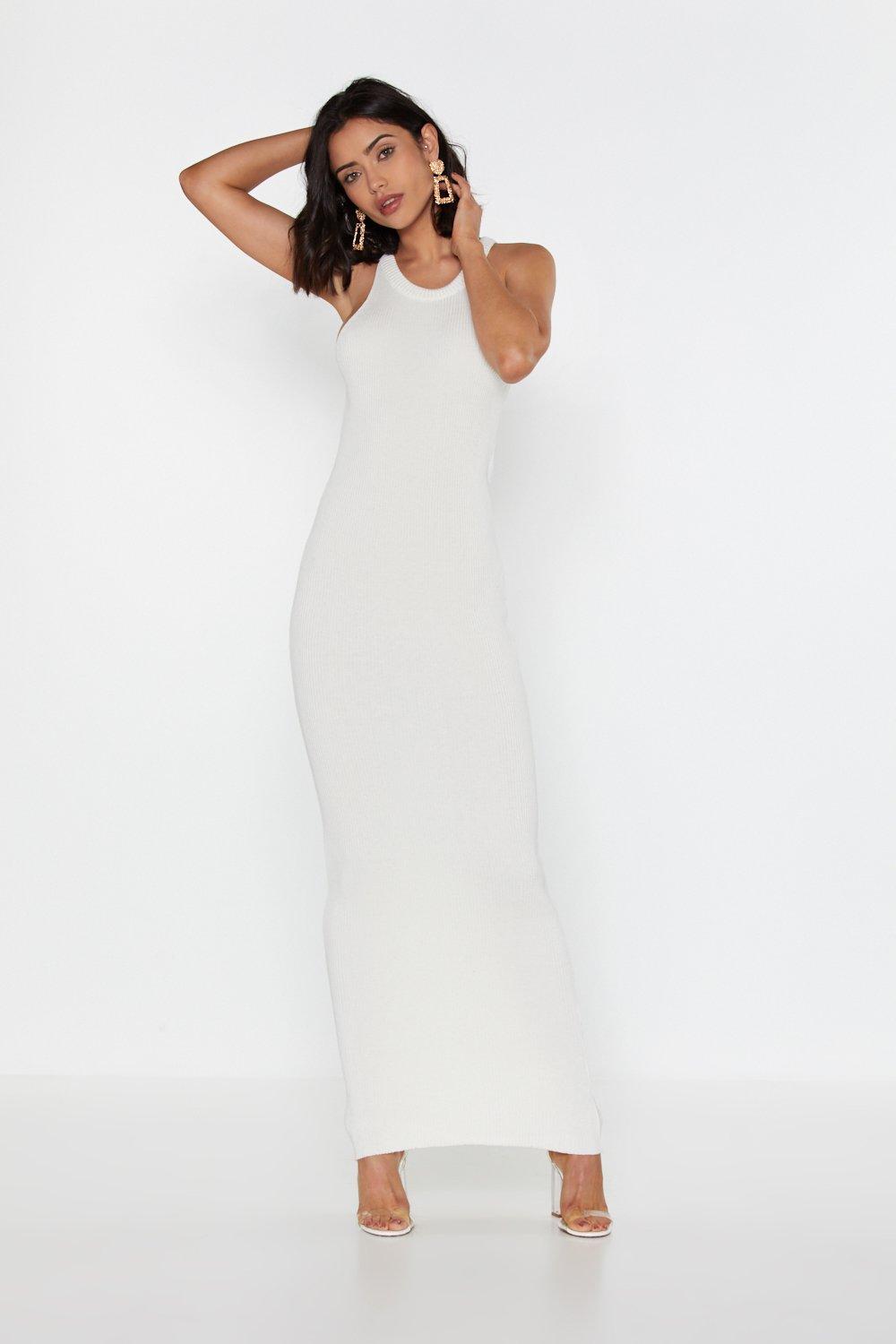 white racerback maxi dress