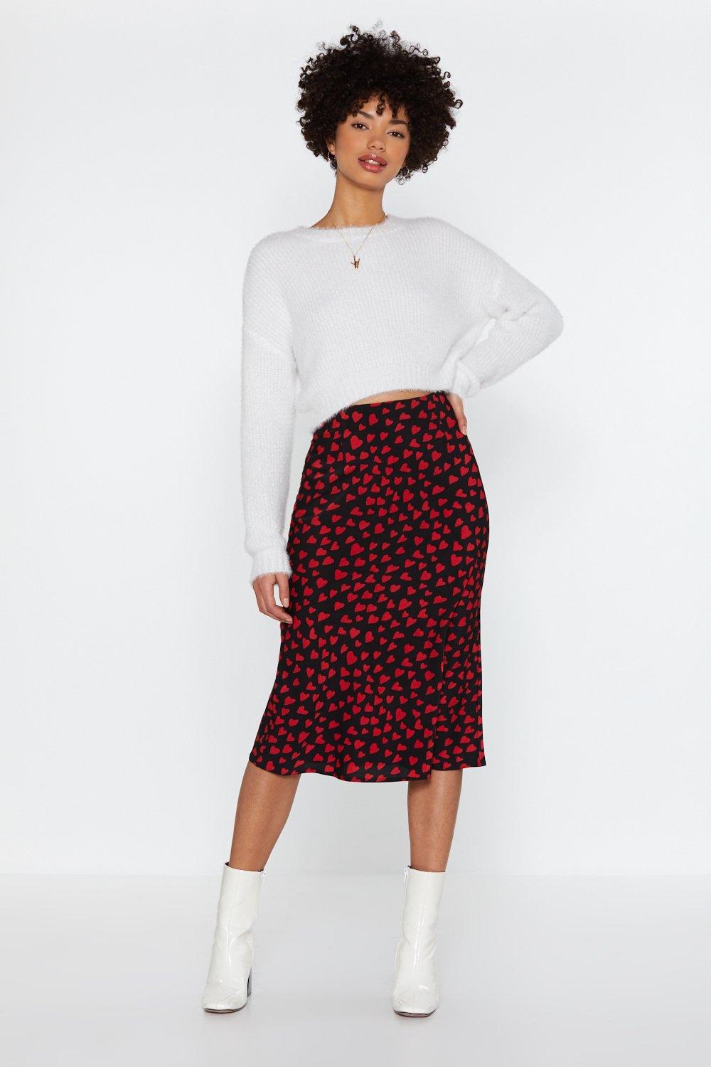 Nasty gal red midi clearance skirt