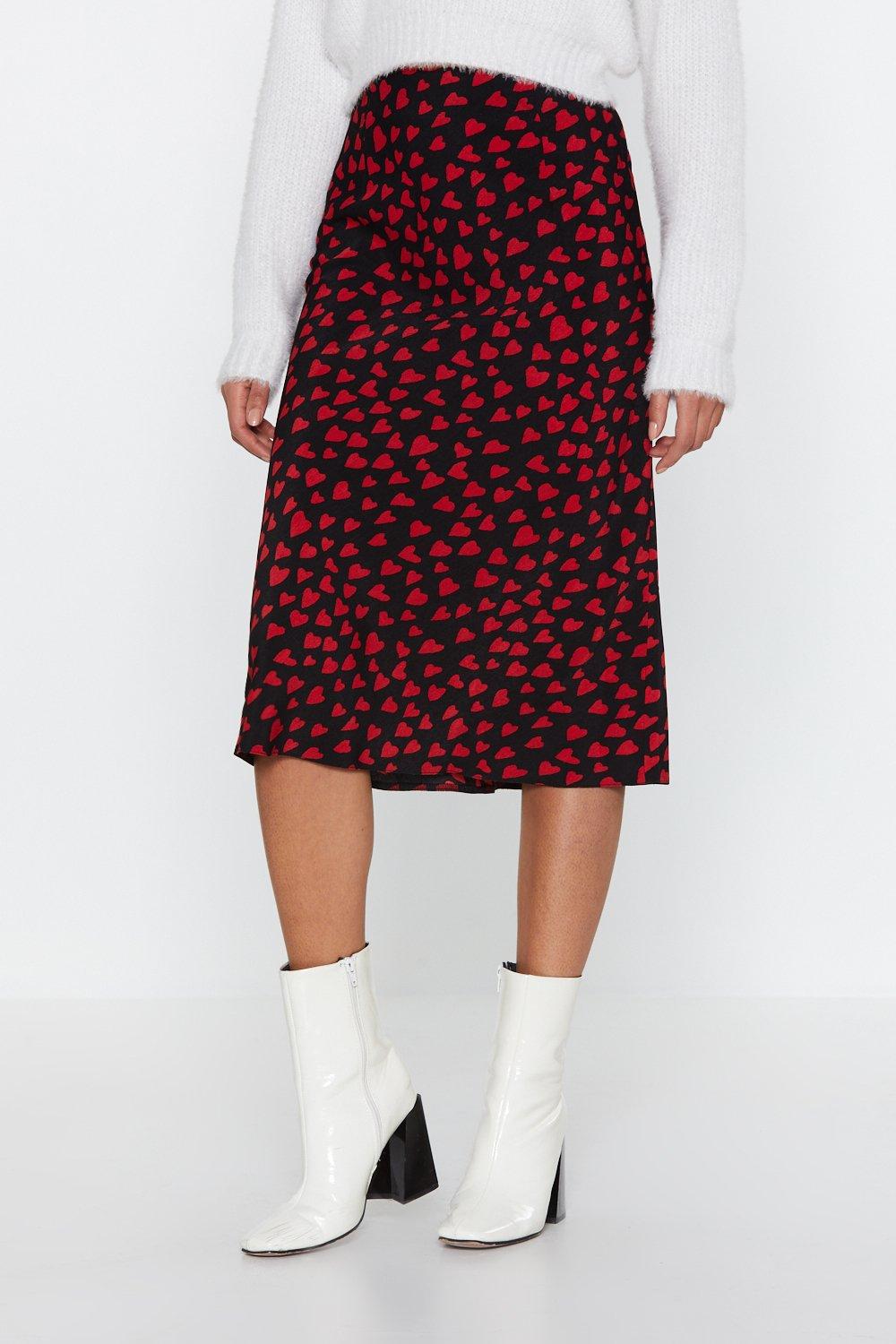 Nasty gal 2024 red midi skirt