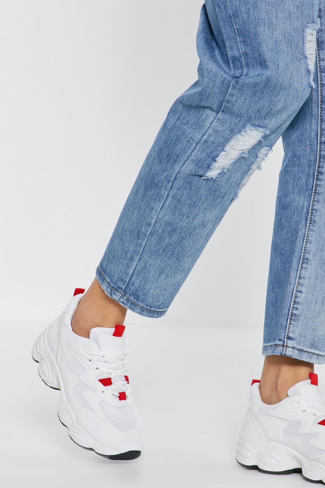Contrast Red Bubble Sole Sneakers image number 1