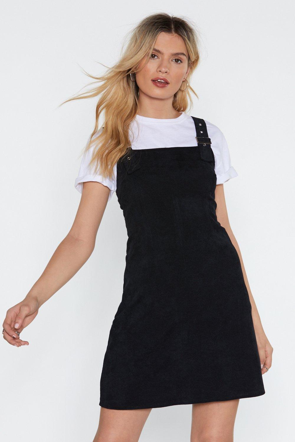 CORD PINAFORE DRESS W260L