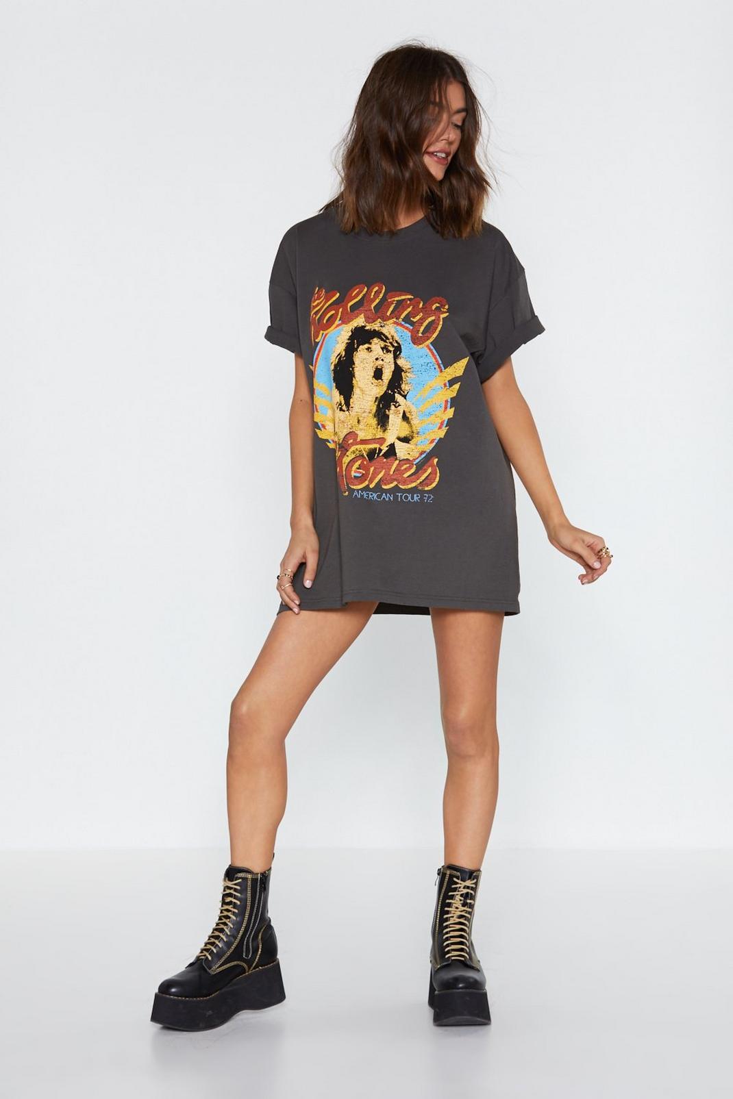 Charcoal The Rolling Stones T-Shirt Dress image number 1