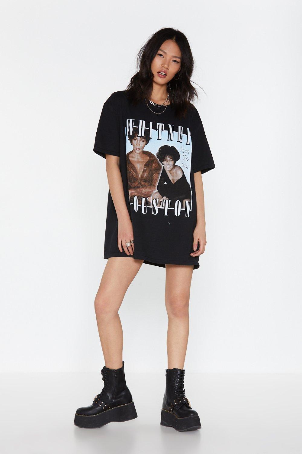 whitney houston tshirt dress